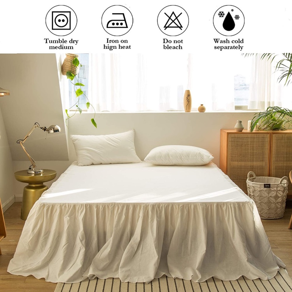 French 22” drop white bed skirt